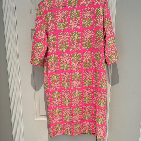 Sailor Sailor Vibrant Pink and Green Floral Dress XL Stretchy Thick - Picture 6 of 10